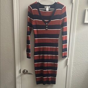 Bodycon Striped Sweater Dress